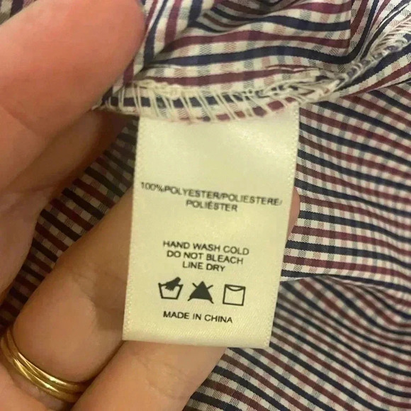 Anthropologie ruffled puff sleeve blouse gingham print bow tie belt small - Picture 9 of 11